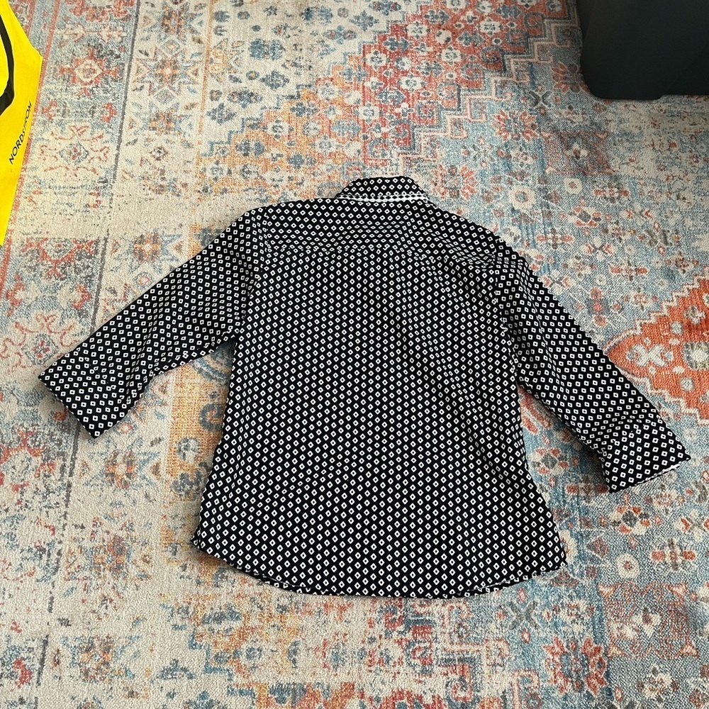 Foxcroft Button-Down Patterned Contrast Cuffs Shi… - image 5